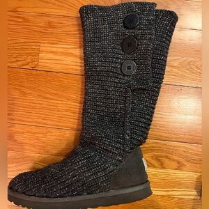 Ugg Australia Gray Classic Cardy Knit Boots